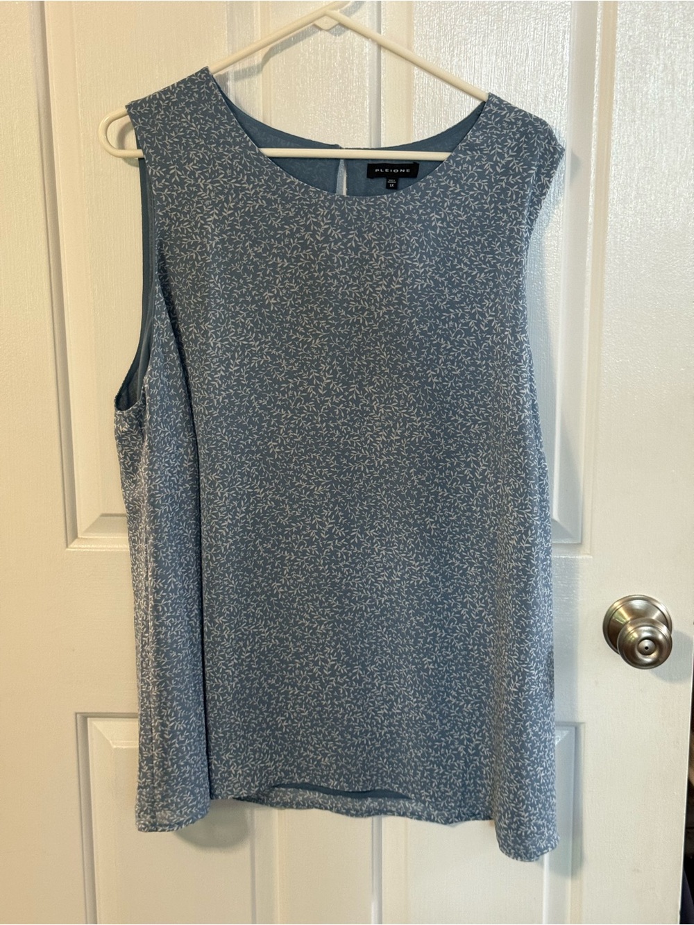 Aldo Light Blue Micro Floral Sleeveless Top